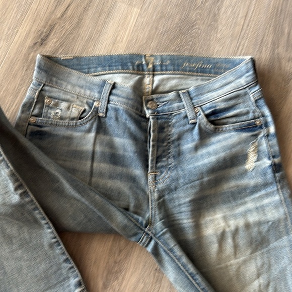 7 for all mankind, Josephine Boyfriend, skinny blue denim jeans, size 23 - Picture 6 of 12